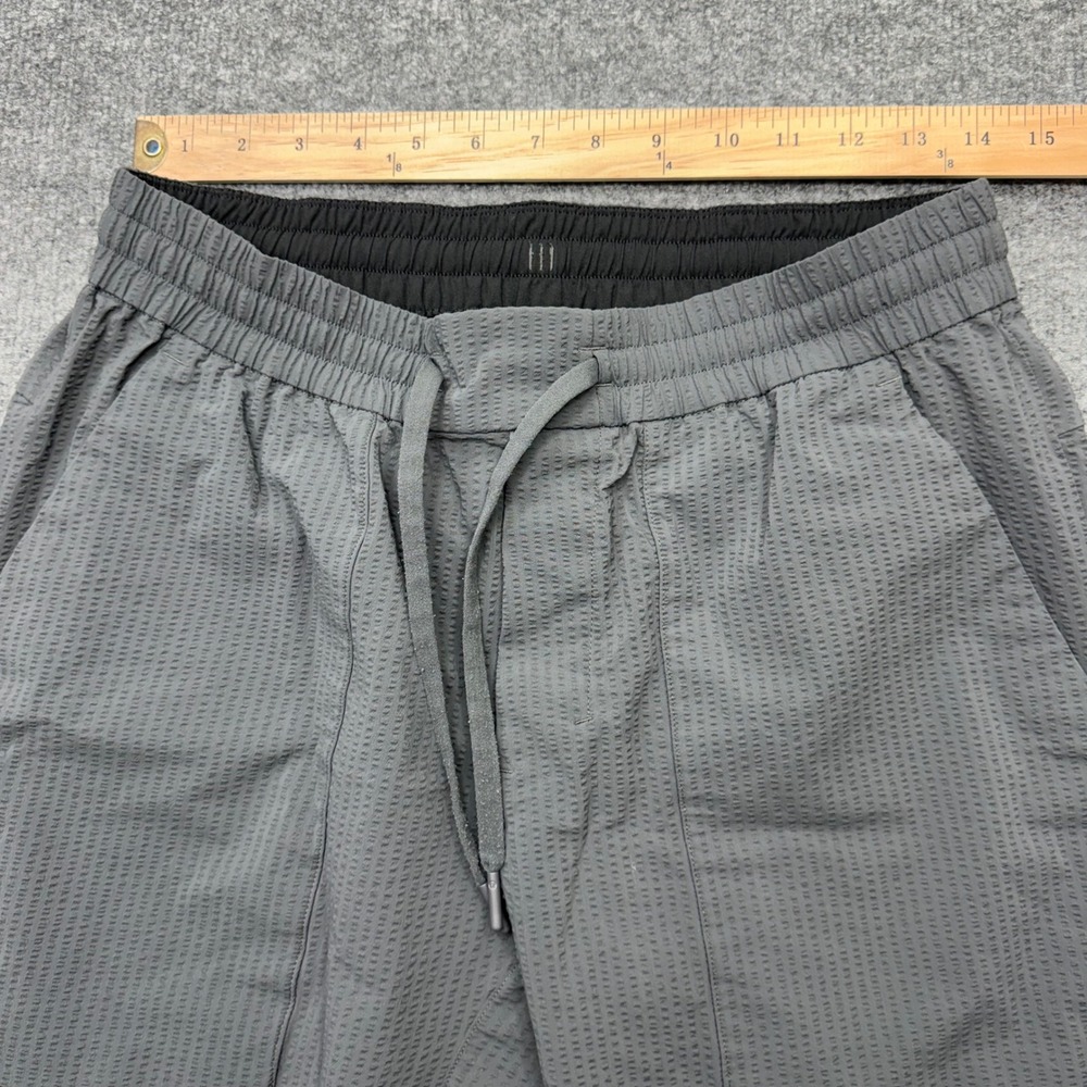 Lululemon Lab Mens Seersucker Jogger Pants Dark Gray Textured Tapered Size L - Picture 6 of 10